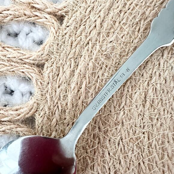 Moccaskedar 6 Spoon Demitasse Coffee Tea SV.Roster.Stal 18/8 Silver Set Box - Picture 3 of 7